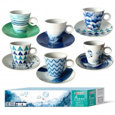 SET 6 TAZZINE CAFFE' OCEAN C/PIATTINO (3pz)